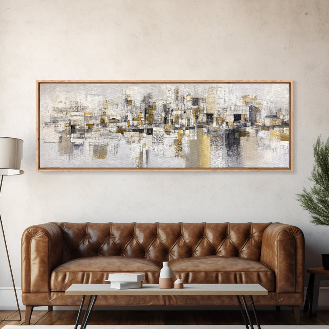 Architectural Line Drawing Canvas Print, Office Art, Statement Artwork, Office Decor, Abstract Art, Focus, Wall Decor, OFF-3x1-19