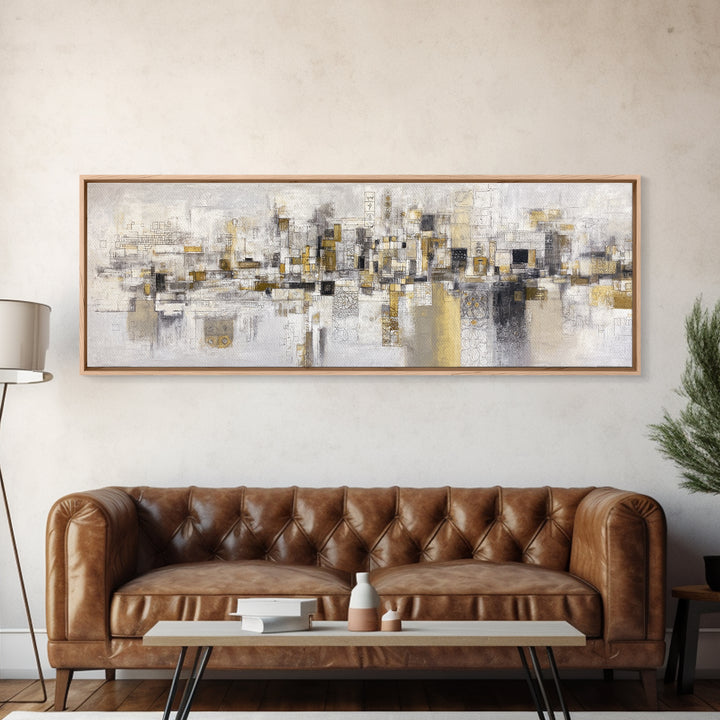 Architectural Line Drawing Canvas Print, Office Art, Statement Artwork, Office Decor, Abstract Art, Focus, Wall Decor, OFF-3x1-19