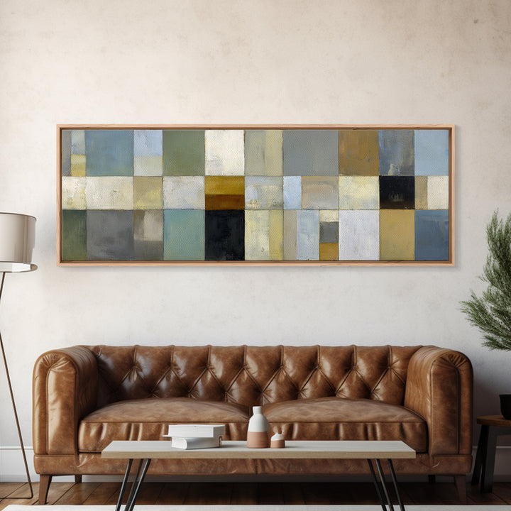 Modern Color Blocks Framed Canvas Print, Office Art, Downloadable Prints, Office Decor, Oil Painting, Focus, Textured Painting, OFF-3x1-28