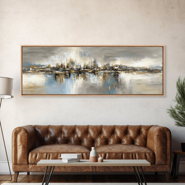 City Map Abstract Canvas Print, Office Art, Trendy Wall Art, Office Decor, Fine Art, Focus, Minimalist Decor, Contemporary Art, OFF-3x1-36