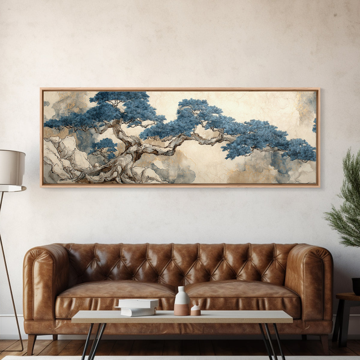 Ink Wash Tree Symbolizing Stability Canvas Print, Office Art, Dopamine Decor, Office Decor, Fine Art, Focus, Boho Decor, OFF-3x1-54