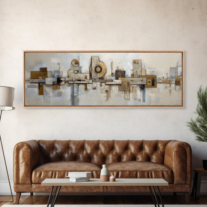 Large Neutral Texture Art for Professional Setting Canvas Print, Office Art, Abstract Wall Art, Office Decor, Oil Painting, OFF-3x1-61