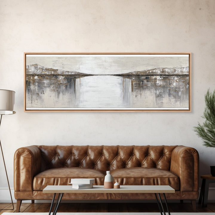 Monochrome Bridge Structure Framed Canvas Print, Office Art, Wall Prints, Office Decor, Fine Art, Focus, Cubicle Decor, OFF-3x1-74