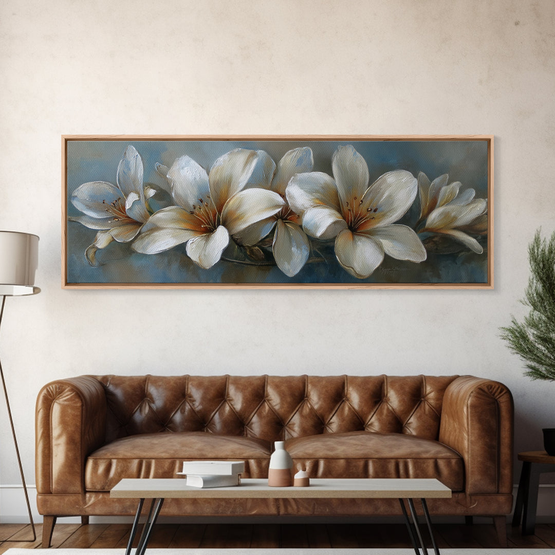 Desk Plant Botanical Closeup Canvas Print, Office Art, Office Decor, Watercolor Art, Focus, Canvas Wall Art, Abstract Art, OFF-3x1-80