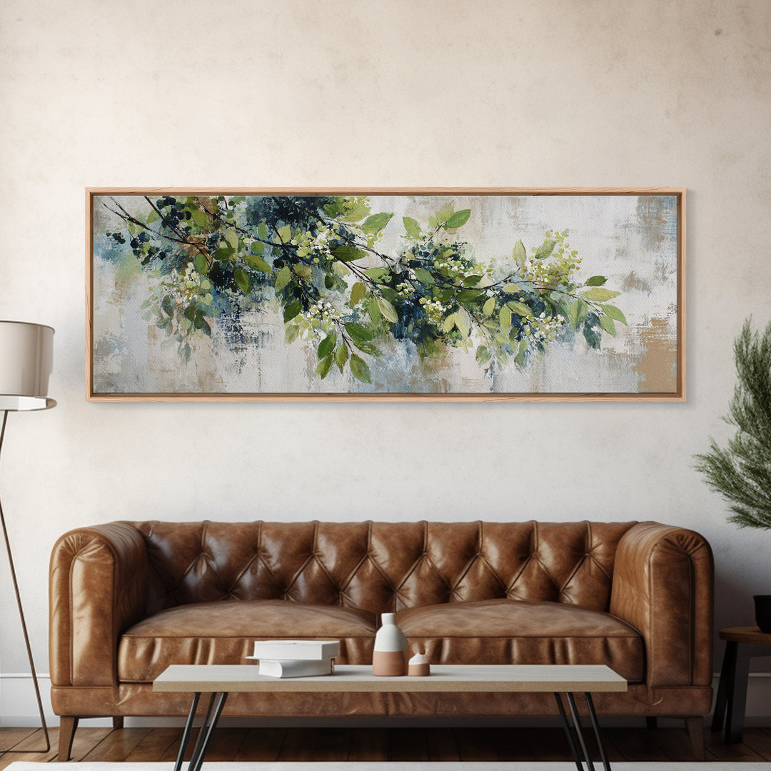 Modern Botanical Print Canvas Print, Office Art, Digital Art, Office Decor, Fine Art, Focus, Ai Art, Printable Art, OFF-3x1-92