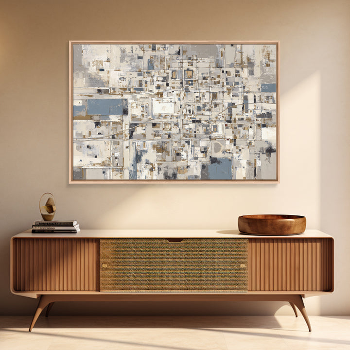 City Map Abstract Framed Canvas Print, Office Art, Abstract Art, Office Decor, Focus, Downloadable Prints, Cubicle Decor, OFF-3x2-24