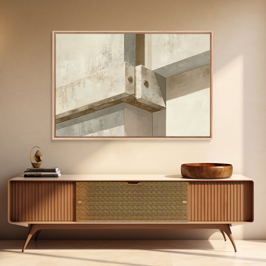 Architectural Line Drawing Framed Canvas Print, Office Art, Office Wall Art, Office Decor, Abstract Art, Focus, OFF-3x2-31