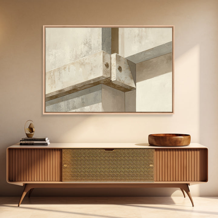 Architectural Line Drawing Framed Canvas Print, Office Art, Office Wall Art, Office Decor, Abstract Art, Focus, OFF-3x2-31