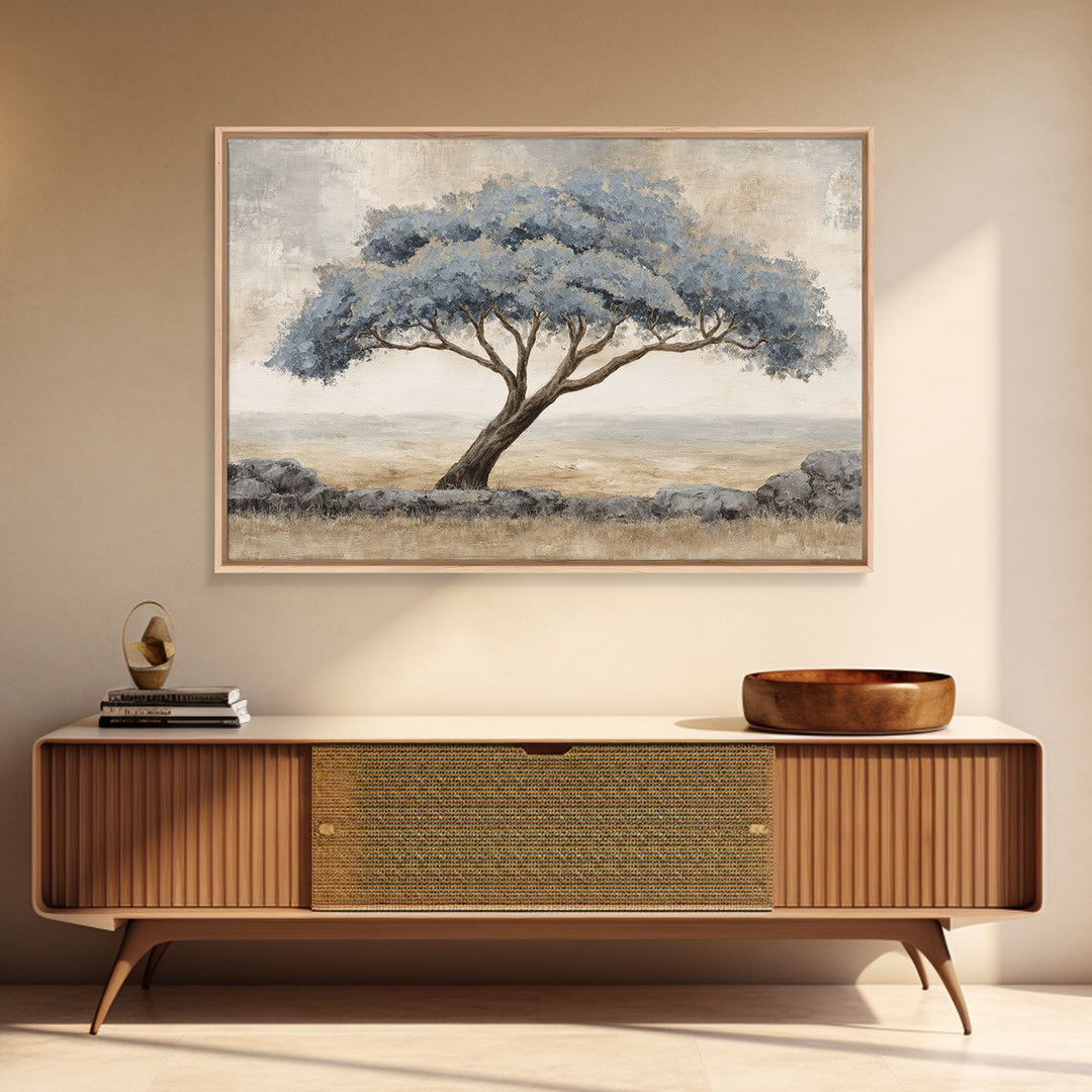 Ink Wash Tree Symbolizing Stability Canvas Print, Office Art, Art Deco, Office Decor, Fine Art, Focus, Bedroom Wall Art, OFF-3x2-42