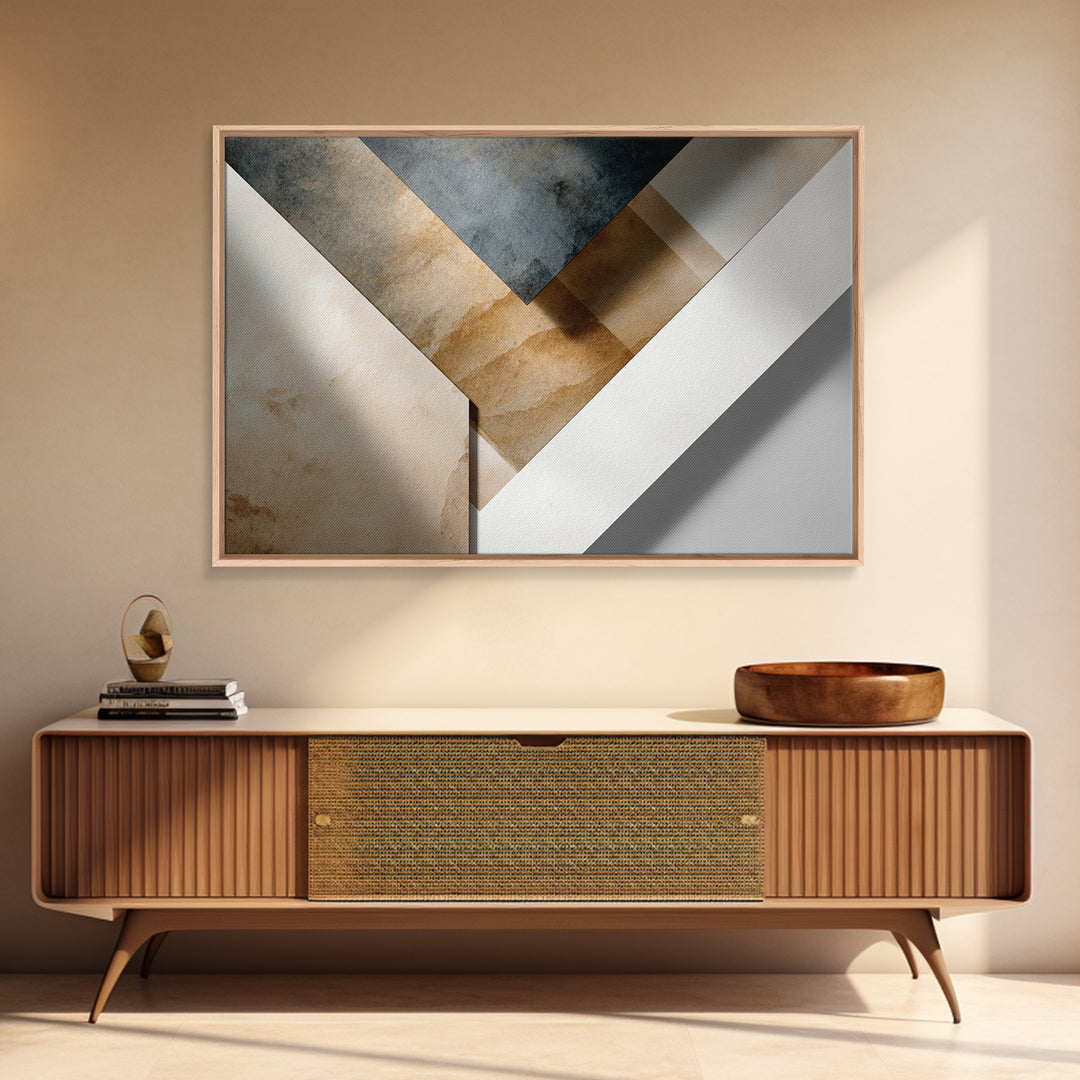 Clean Abstract Geometry Framed Canvas Print, Office Art, Printable Art, Office Decor, Fine Art, Focus, Neutral Decor, OFF-3x2-5