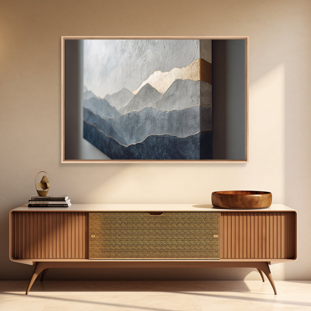 Minimal Mountain Sunrise for Focus Canvas Print, Office Art, Wall Prints, Office Decor, Oil Painting, Focus, Cubicle Decor, OFF-3x2-54