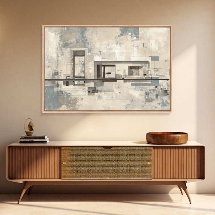 Architectural Line Drawing Framed Canvas Print, Office Art, Wall Decor, Office Decor, Abstract Art, Focus, Wall Prints, OFF-3x2-55