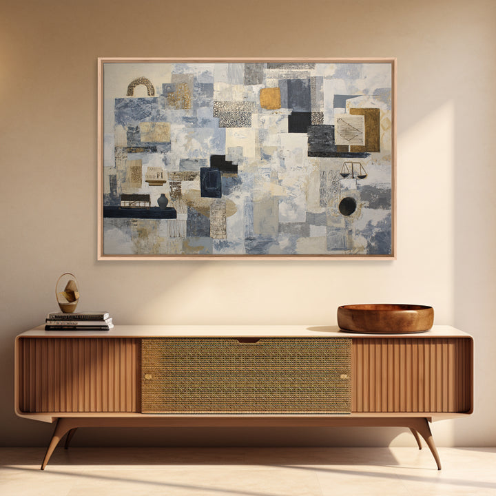 Clean Abstract Geometry Framed Canvas Print, Office Art, Gallery Decor, Office Decor, Abstract Art, Focus, Contemporary Art, OFF-3x2-77