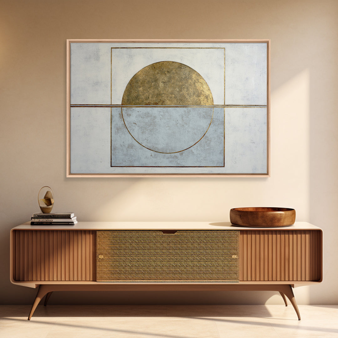 Gold Circle and Line Composition for Clarity Canvas Print, Office Art, Boho Decor, Office Decor, Fine Art, Focus, Digital Art, OFF-3x2-84