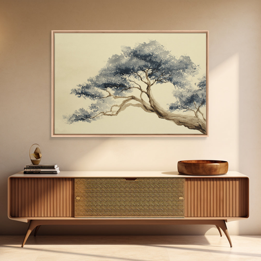 Ink Wash Tree Symbolizing Stability Framed Canvas Print, Office Art, Printable Art, Office Decor, Focus, Neutral Decor, OFF-3x2-90
