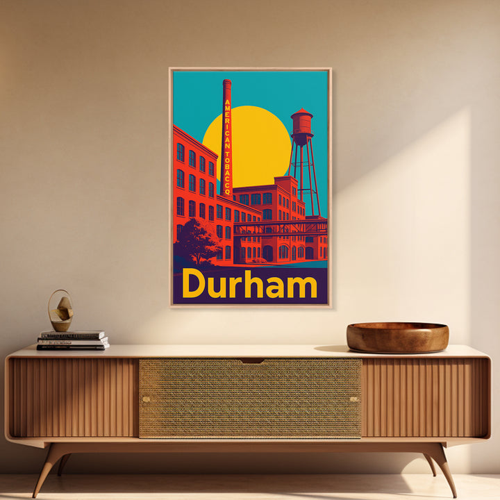 Durham Travel Poster, Canvas Print, Bold Pop Art Poster, Durham Wall Art, Vintage Travel Art, Wanderlust Decor, Home Office Decor