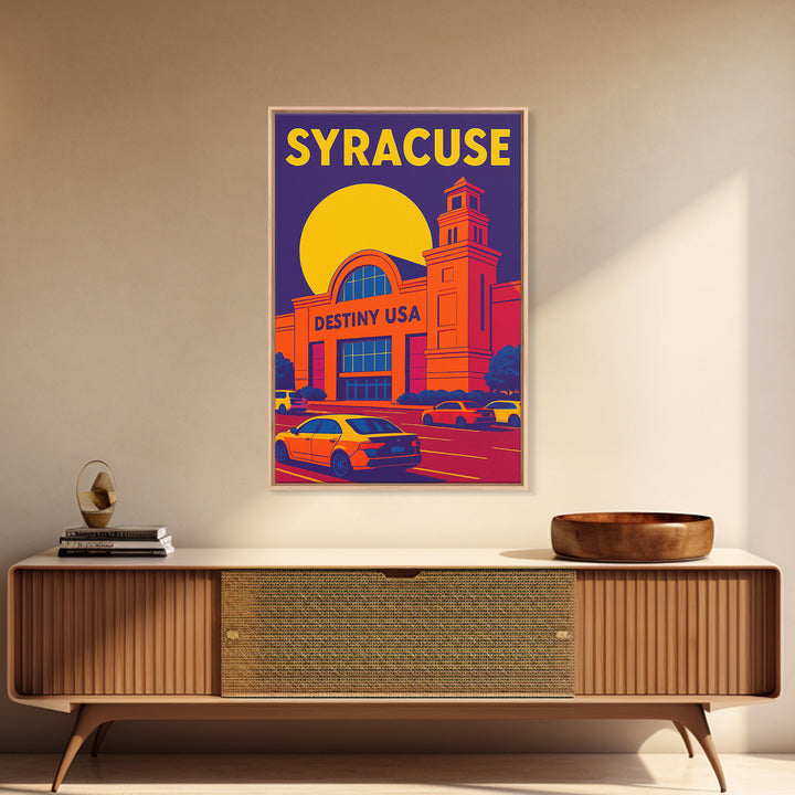 Syracuse New York Travel Poster, Canvas Print, High Contrast City Poster, Syracuse Wall Art, City Travel Prints, Wall Decor, City Poster