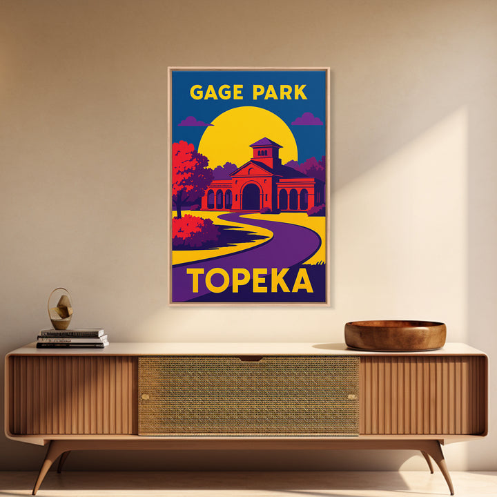 Topeka Travel Poster, Canvas Print, Vibrant Retro Travel Art, Topeka Travel Art, Travel Wall Art, Travel Poster Set, Home Office Decor