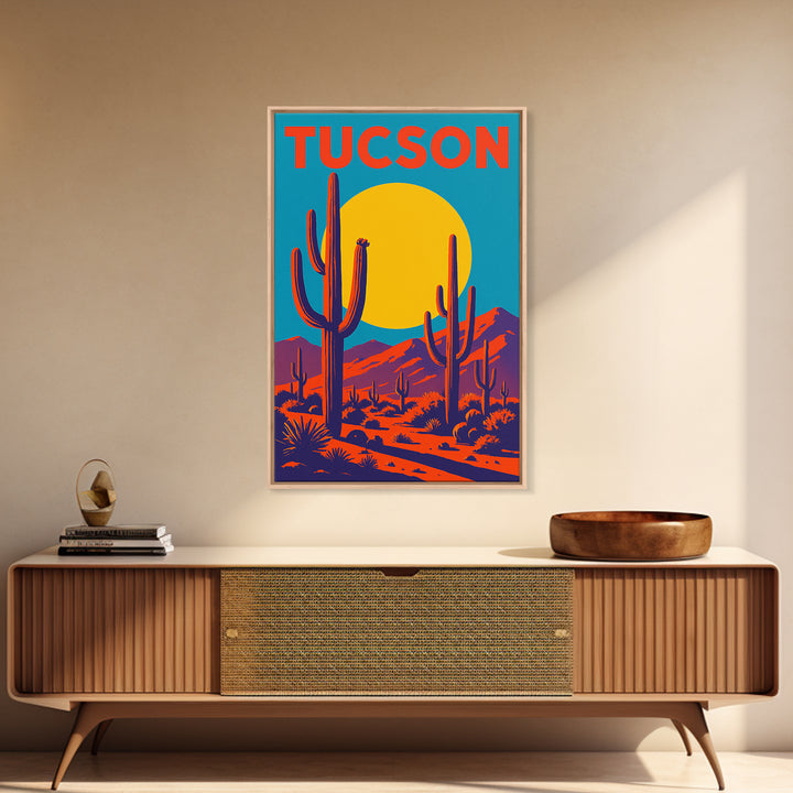 Tucson Arizona Travel Poster, Canvas Print, High Contrast City Poster, Tucson Poster Print, Wall Decor, City Illustration, Travel Prints