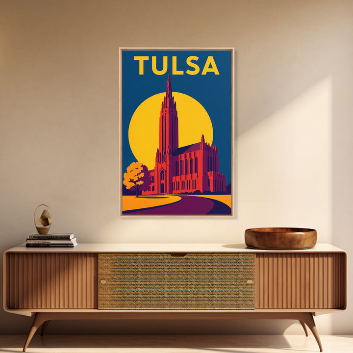 Tulsa Oklahoma Travel Poster, Canvas Print, Colorful Graphic Wall Art, Tulsa Poster Print, Travel Print, City Illustration, Travel Art Print
