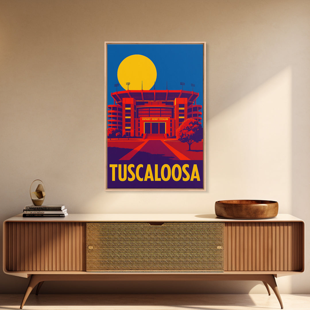 Tuscaloosa Alabama Travel Poster, Canvas Print, Bold Pop Art Poster, Tuscaloosa Poster Print, Art Print, Gift For Travelers, Skyline Art
