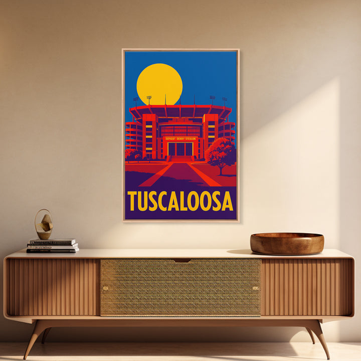 Tuscaloosa Alabama Travel Poster, Canvas Print, Bold Pop Art Poster, Tuscaloosa Poster Print, Art Print, Gift For Travelers, Skyline Art
