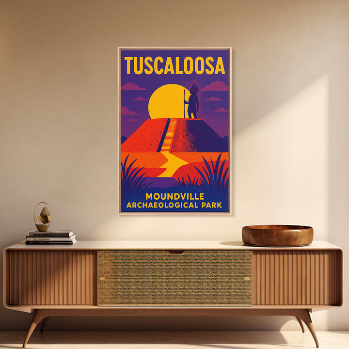Tuscaloosa Travel Poster, Framed Canvas Print, Bold Pop Art Poster, Tuscaloosa City Art, Retro Travel Print, Gift For Travelers