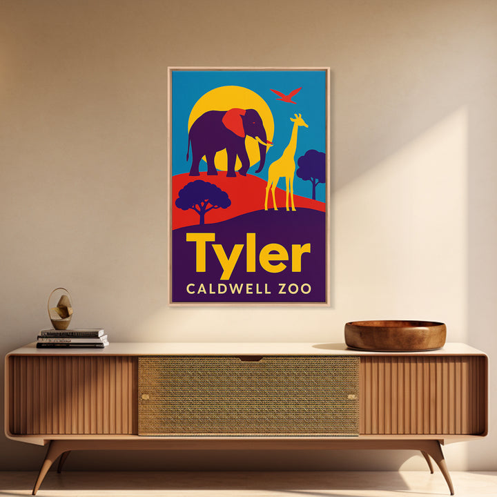 Tyler Travel Poster, Framed Canvas Print, Bold Pop Art Poster, Tyler Wall Art, Modern Wall Decor, Travel Art Print, Travel Wall Art