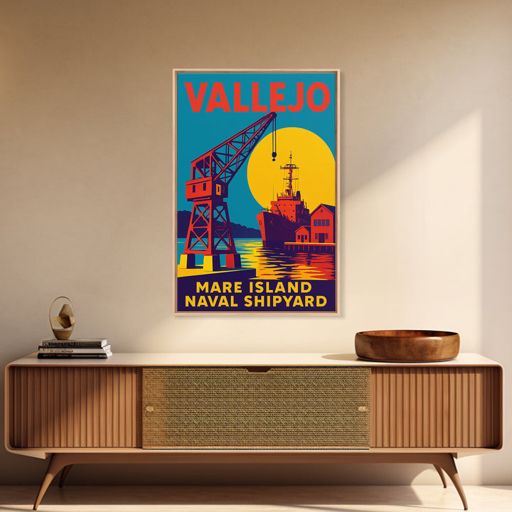 Vallejo California Travel Poster, Canvas Print, Vibrant Retro Travel Art, Vallejo Art Print, Fine Art Print, Wanderlust Decor, Poster Print