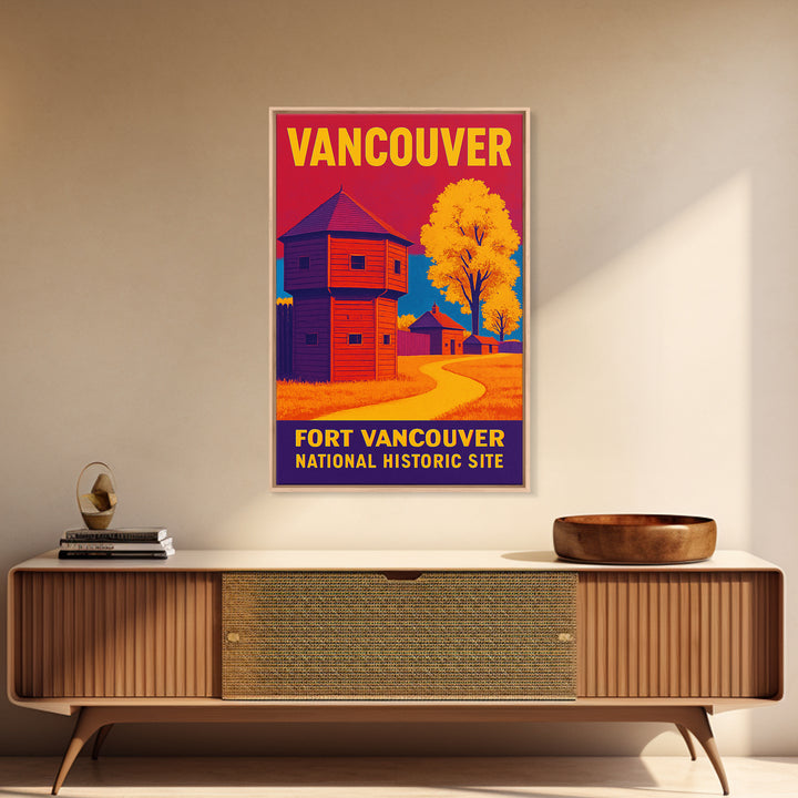 Vancouver Travel Poster, Canvas Print, Bold Pop Art Poster, Vancouver Poster Print, Home Office Decor, Watercolor Skyline Art, Wall Art