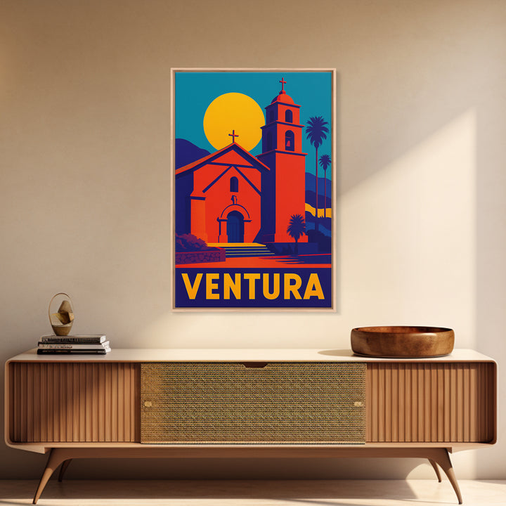 Ventura Travel Poster, Canvas Print, Bold Pop Art Poster, Ventura Wall Art, Gift For Travelers, Vintage City Poster, Vintage City Art