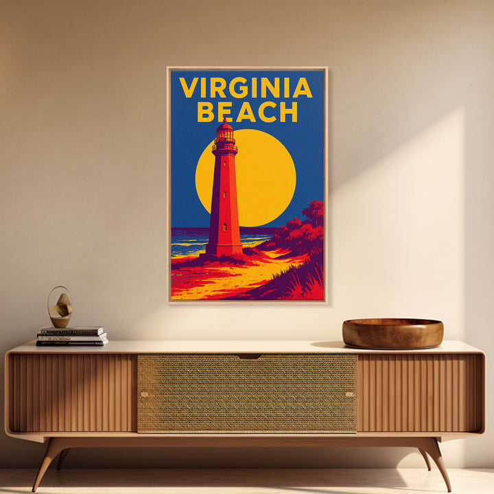 Virginia Beach Travel Poster, Canvas Print, Bold Pop Art Poster, Virginia Beach Poster Print, City Illustration, Wanderlust Decor