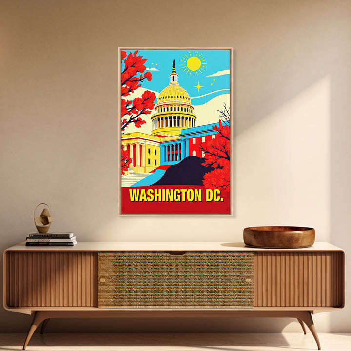 Washington Travel Poster, Canvas Print, Bold Pop Art Poster, Washington Wall Art, Travel Art Print, Travel Wall Art, Wanderlust Decor