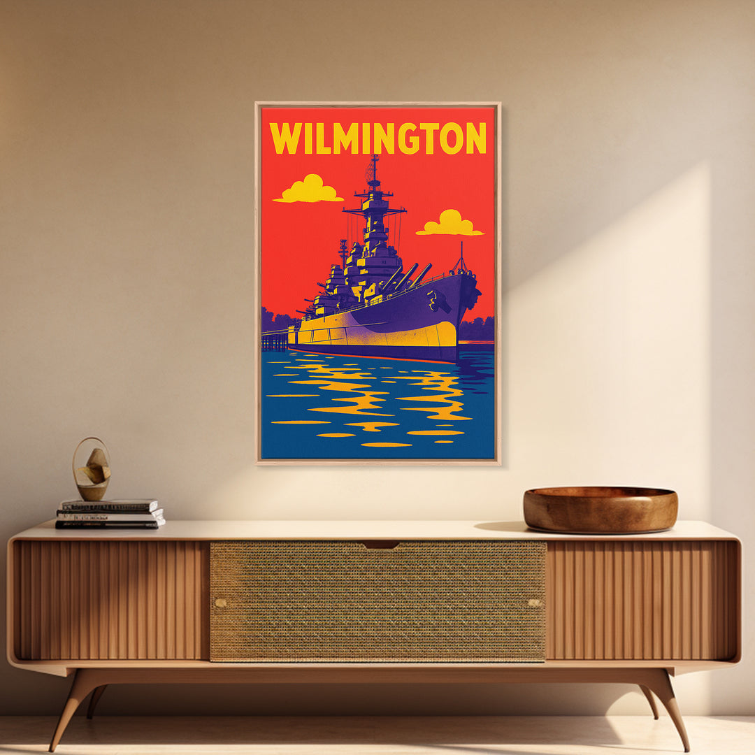Wilmington North Carolina Travel Poster, Canvas Print, Bold Pop Art Poster, Wilmington Travel Art, Vintage Travel Print, Vintage City Poster
