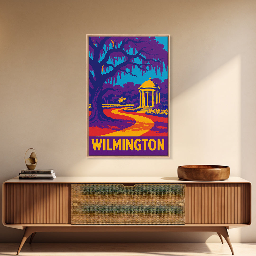 Wilmington Travel Poster, Framed Canvas Print, High Contrast City Poster, Wilmington Poster Print, Fine Art Print, Travel Art Print