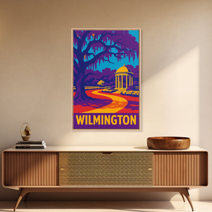 Wilmington Travel Poster, Framed Canvas Print, High Contrast City Poster, Wilmington Poster Print, Fine Art Print, Travel Art Print