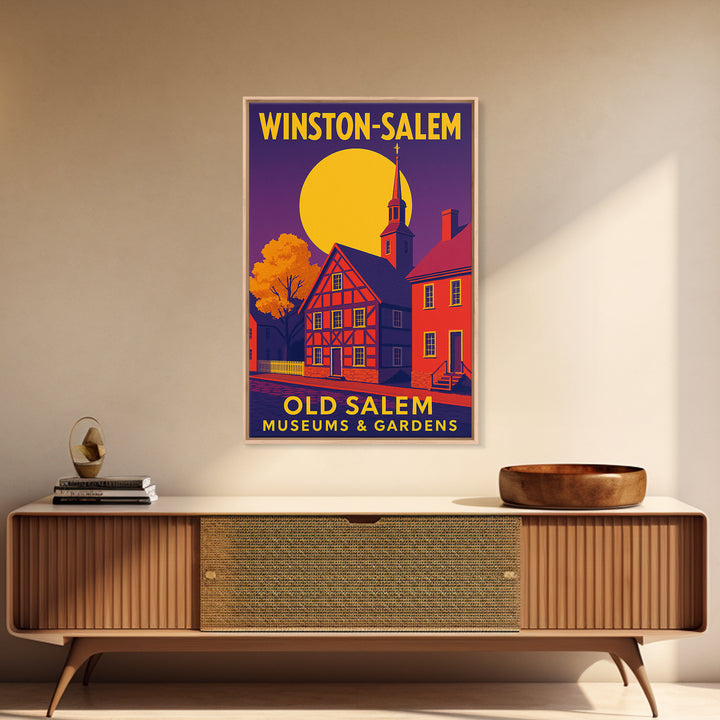 Winston Salem North Carolina Travel Poster, Canvas Print, High Contrast City Poster, Winston Salem Poster Print, Wall Decor, Wall Art