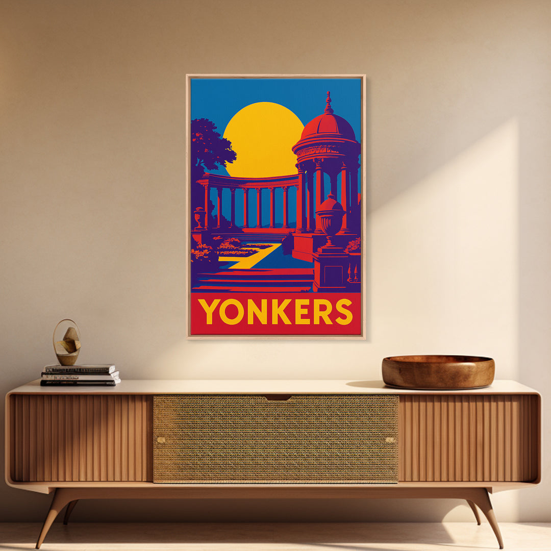 Yonkers New York Travel Poster, Canvas Print, Bold Pop Art Poster, Yonkers Wall Art, Poster Art, Vintage City Poster, Vintage City Art