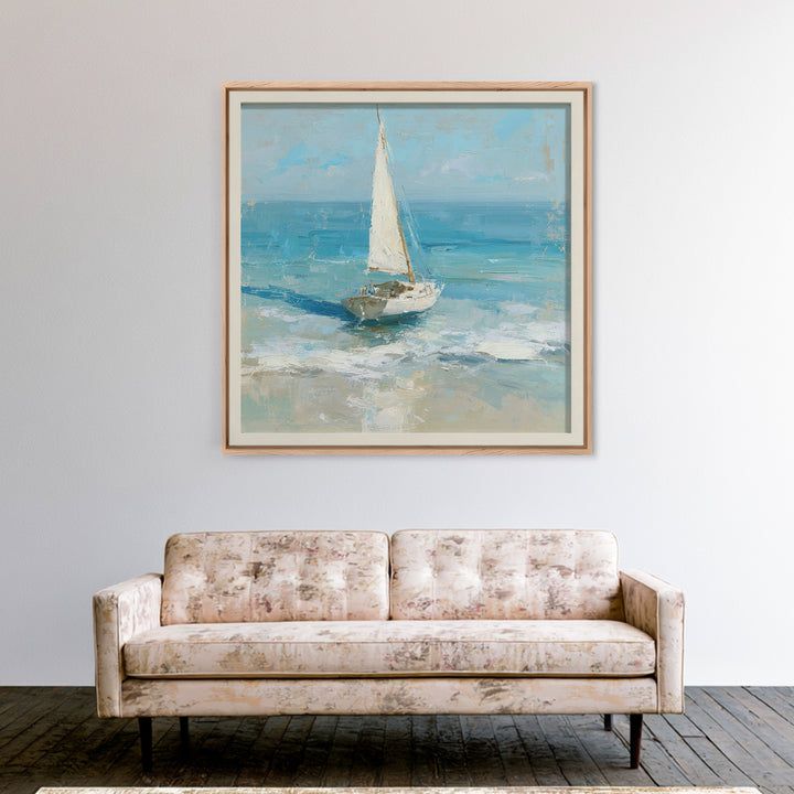 Sailboat on a Breezy Summer Horizon Canvas Print, Patio Art, Outdoor Wall Decor, Patio Decor, Fine Art, Outdoor, Yard Decor, PAT-1x1-15