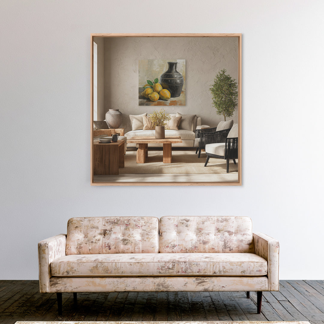 Outdoor Citrus Still Life Framed Canvas Print, Patio Art, Fine Art Print, Patio Decor, Fine Art, Outdoor, Wall Decor, PAT-1x1-29