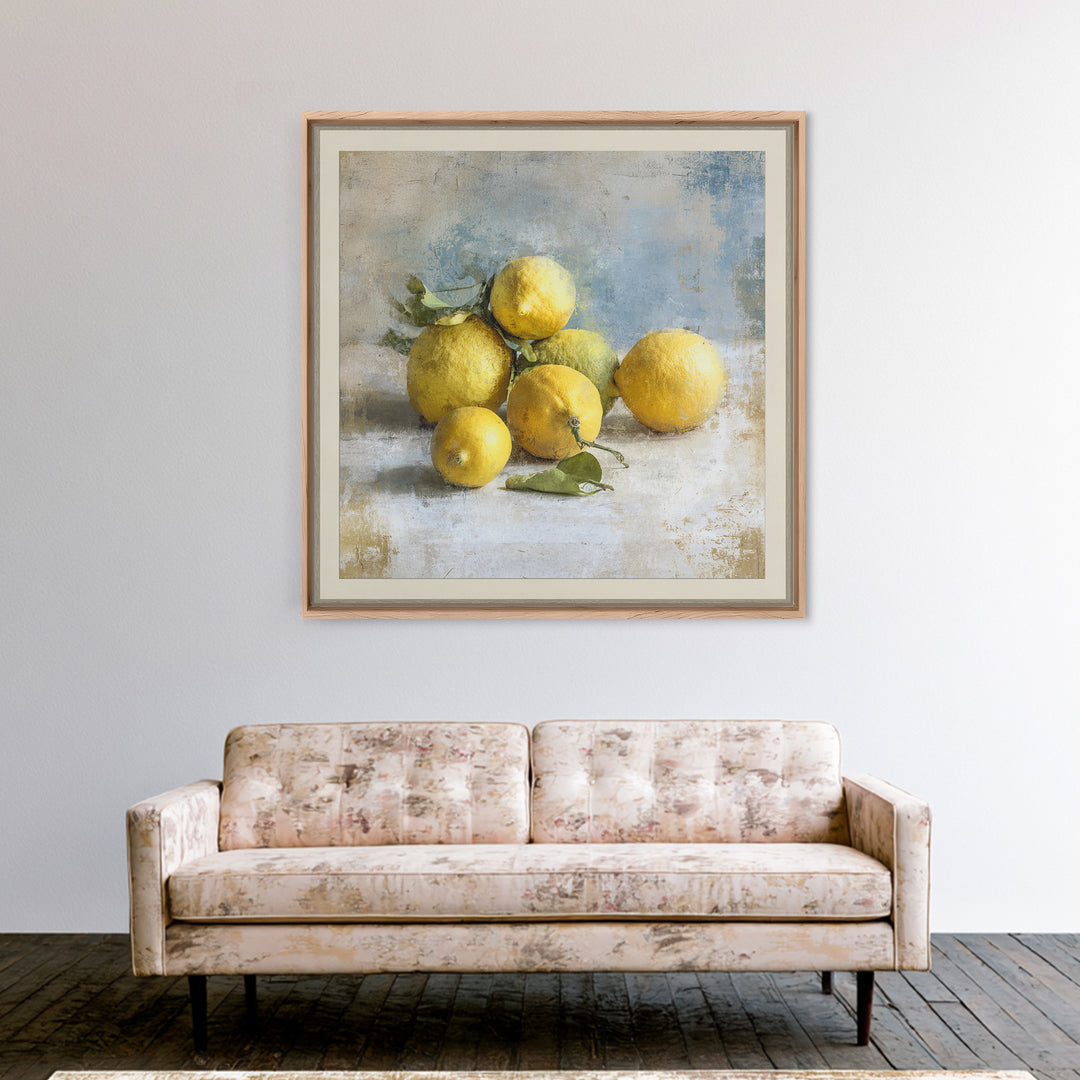 Outdoor Citrus Still Life Canvas Print, Patio Art, Rustic Decor, Patio Decor, Fine Art, Outdoor, Textured Painting, PAT-1x1-5