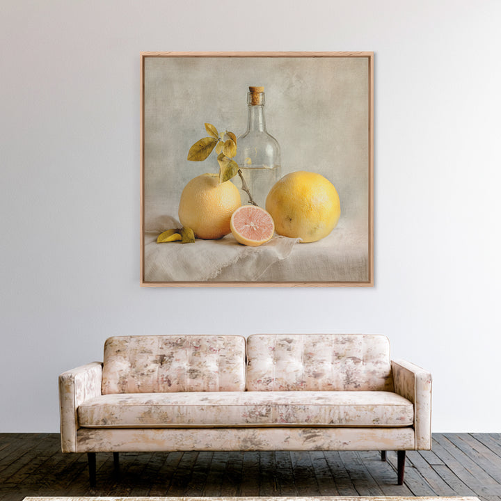 Outdoor Citrus Still Life Framed Canvas Print, Patio Art, Fine Art Print, Patio Decor, Fine Art, Outdoor, Wall Decor, PAT-1x1-53