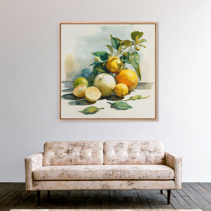 Outdoor Citrus Still Life Canvas Print, Patio Art, Room Decor, Patio Decor, Fine Art, Outdoor, Garden Art, Outdoor Wall Art, PAT-1x1-77