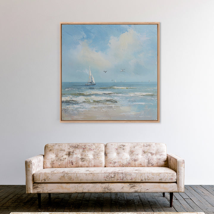 Sailboat on a Breezy Summer Horizon Canvas Print, Patio Art, Boho Decor, Patio Decor, Fine Art, Outdoor, Outdoor Decor, PAT-1x1-87
