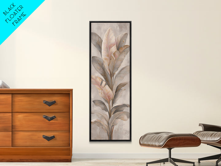 Banana Leaves with Rain Drop Details Canvas Print, Patio Art, Patio Decor, Fine Art, Outdoor, Gallery Decor, Neutral Decor, PAT-1x3-100