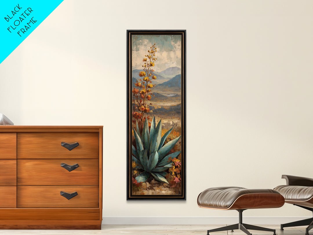 Desert Patio Agave and Bougainvillea Canvas Print, Patio Art, Family Wall Art, Patio Decor, Fine Art, Outdoor, Room Decor, PAT-1x3-5