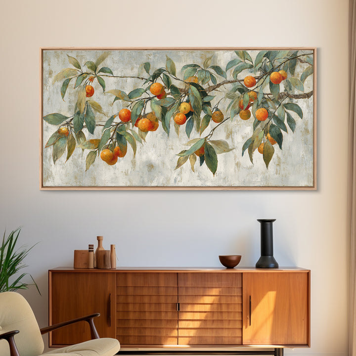 Orange Tree Branch Canvas Print, Patio Art, Textured Painting, Patio Decor, Fine Art, Outdoor, Outdoor Wall Art, Western Decor, PAT-2x1-66