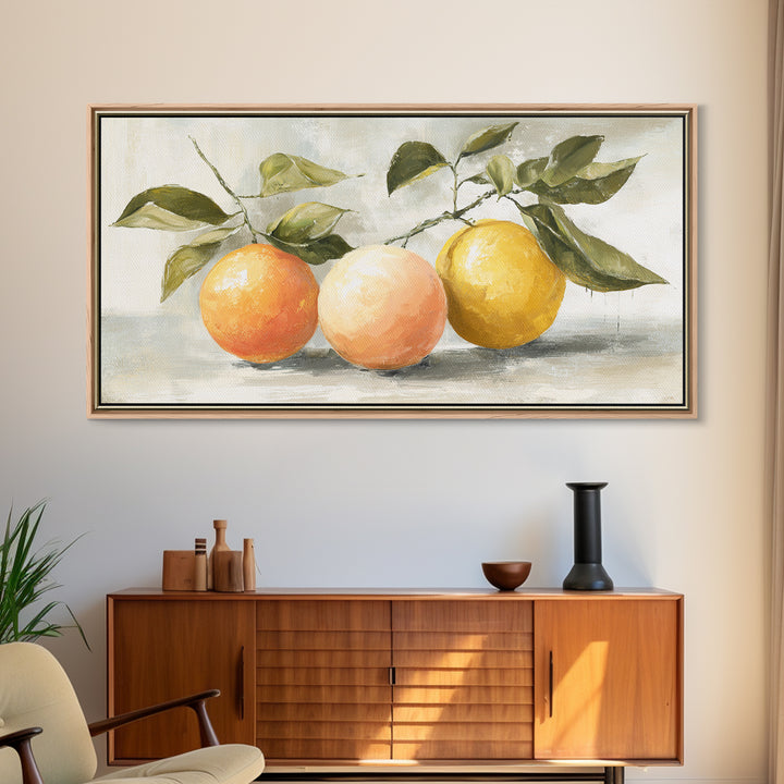 Outdoor Citrus Still Life Framed Canvas Print, Patio Art, Outdoor Wall Decor, Patio Decor, Fine Art, Outdoor, Yard Decor, PAT-2x1-97