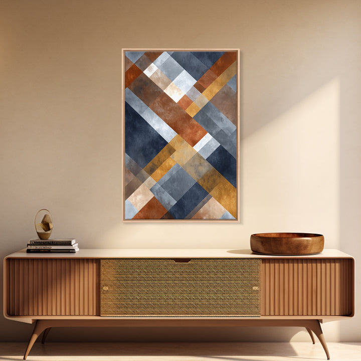 Warm Geometric Tile Pattern Canvas Print, Patio Art, Mixed Media Art, Patio Decor, Abstract Art, Outdoor, Art Print, Room Decor, PAT-2x3-32