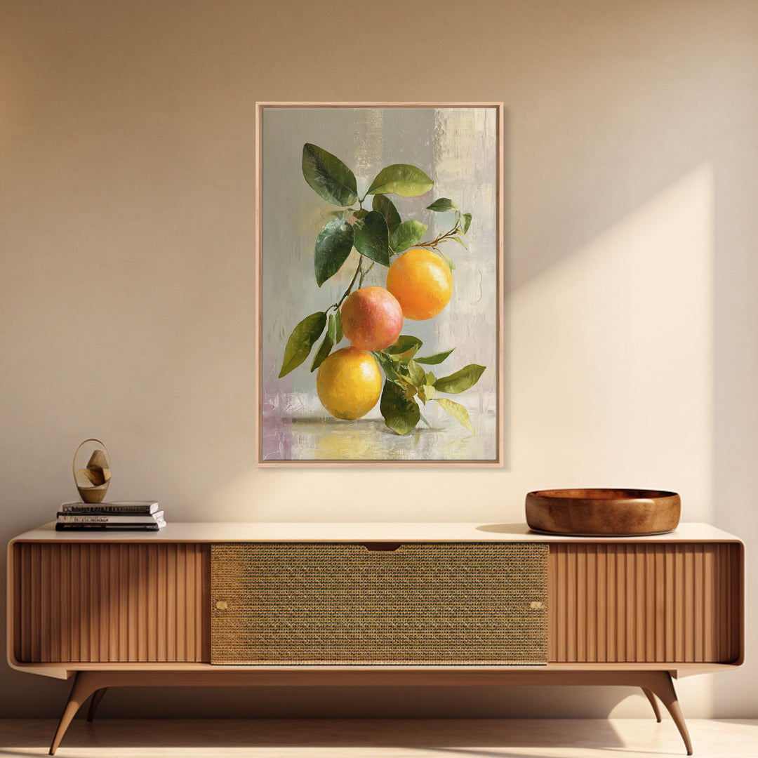 Outdoor Citrus Still Life Framed Canvas Print, Patio Art, Coastal Decor, Patio Decor, Fine Art, Outdoor, Family Wall Art, PAT-2x3-85